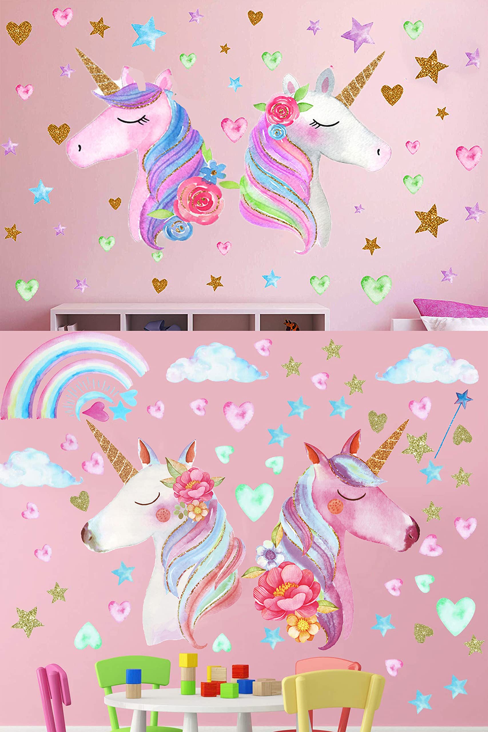 Large Unicorn Wall Decal Sticker - Premium Kids Room Decor for Girls Bedroom, Nursery & Birthday Party | Removable Vinyl Wall Art for Home Decor