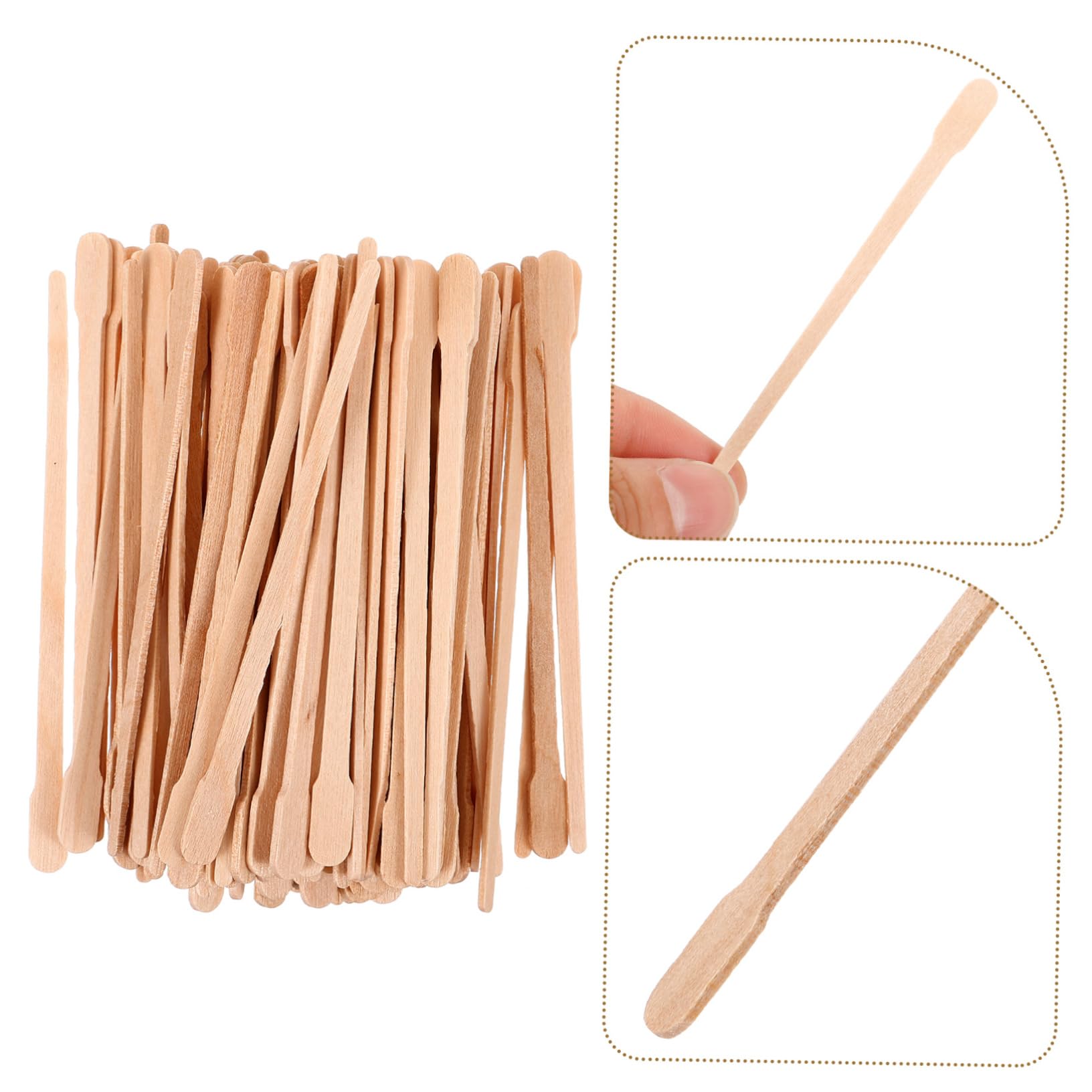 iPetboom 100PCS Disposable Wooden Waxing Sticks - Ideal for Body, Face, Nose & Eyebrow Hair Removal - Smooth Wax Application Spatulas for Salon & Home Waxing
