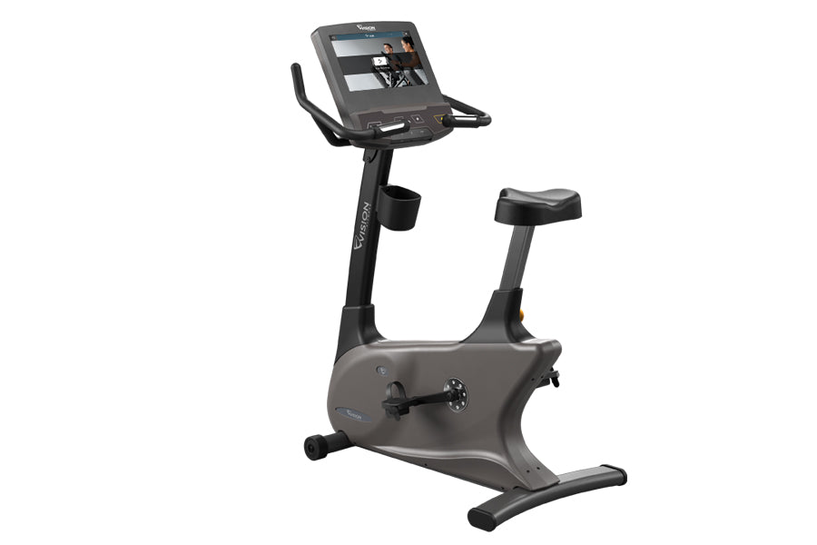 Vision U600E Upright Exercise Bike for Home Gym - Magnetic Resistance Indoor Cycling Bike with LCD Monitor, Adjustable Seat & Transport Wheels - Perfect for Cardio Workouts & Weight Loss Training