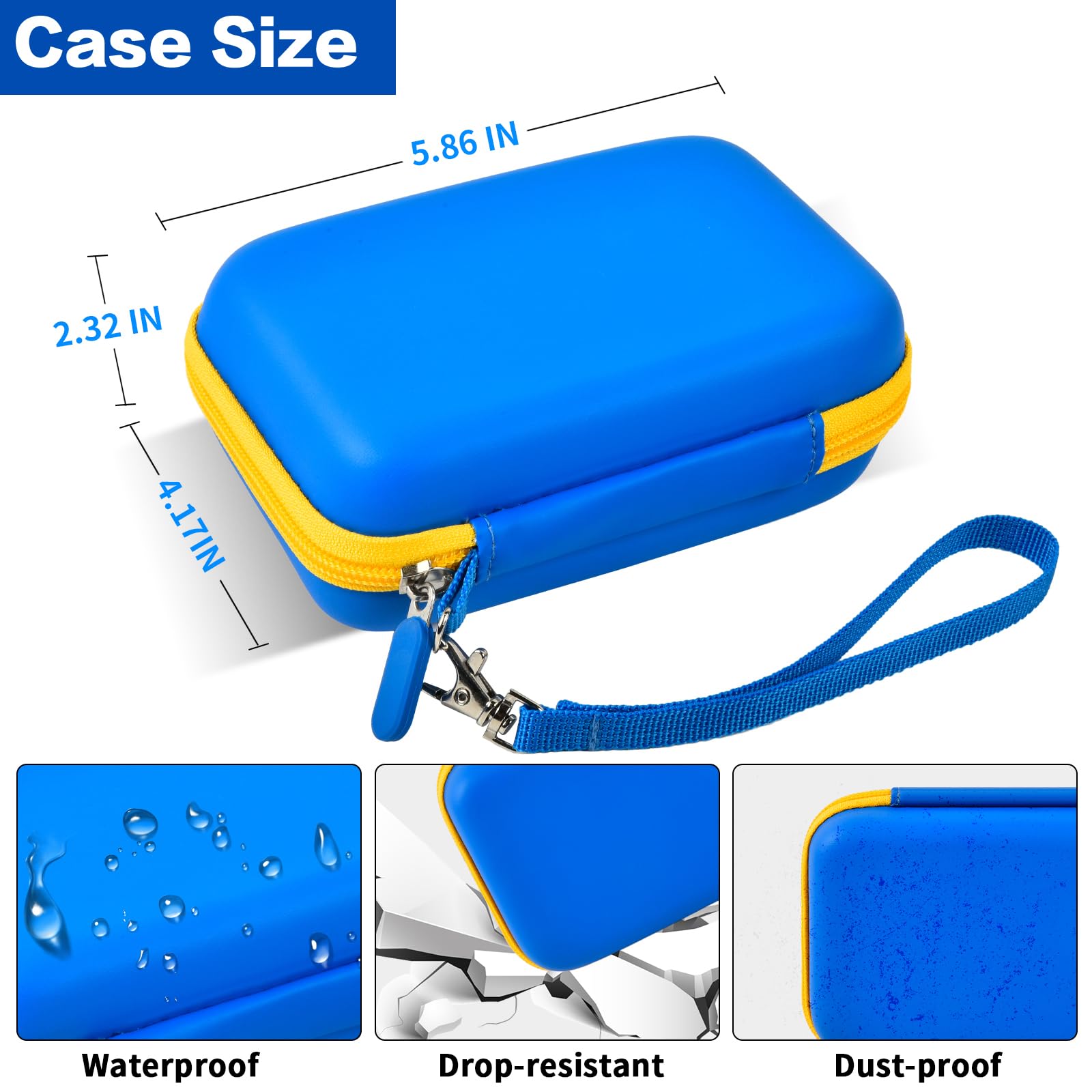Comecase Storage Case Compatible with Nelko P21, Phomemo D30 D35, JADENS D11 & SUPVAN Mini Label Maker - Organizer for Label Maker Machine, Tapes & Accessories (Blue) - Perfect for Office, School & Craft Organization