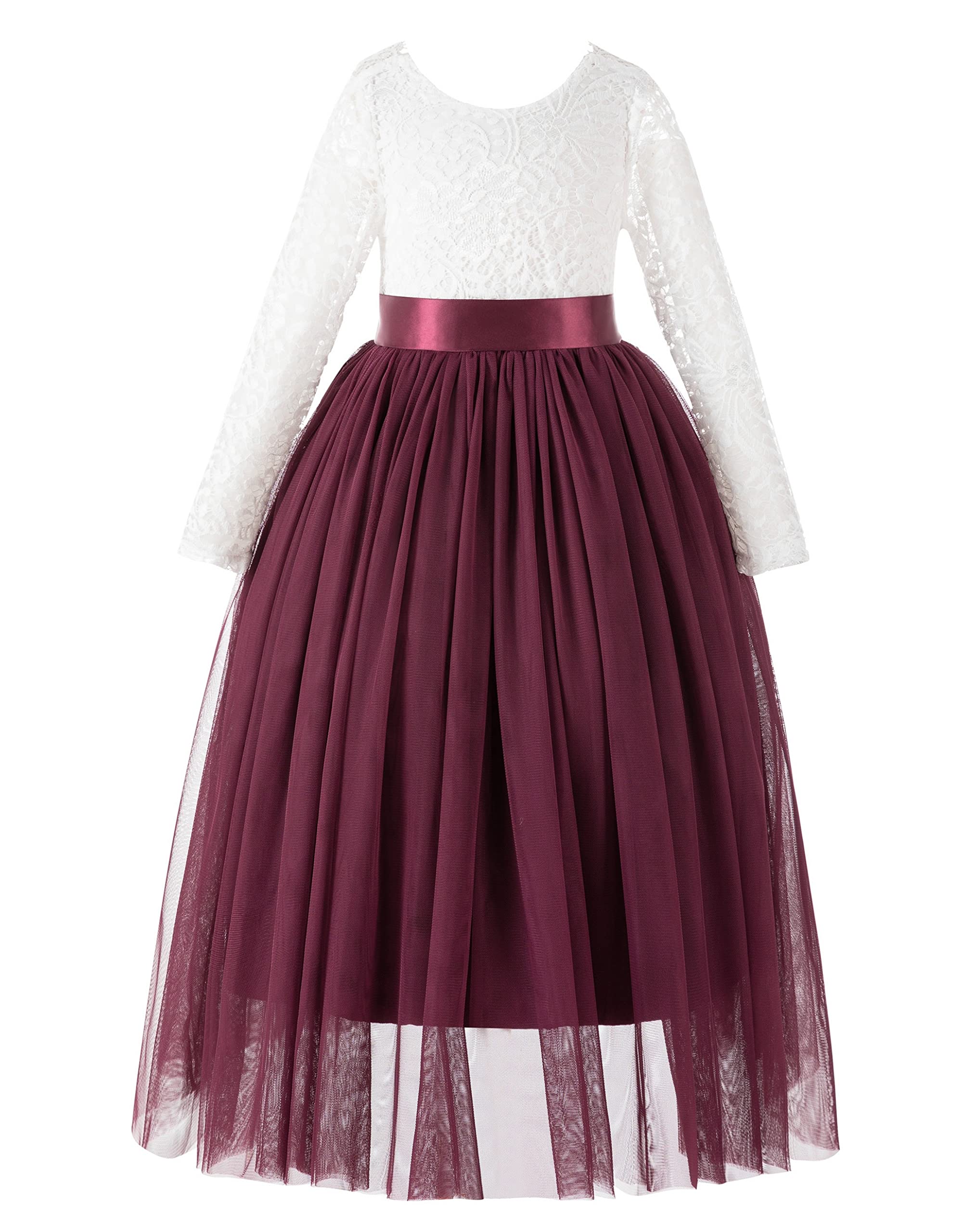 Elegant V-Back Satin Flower Girl Dress for Weddings - Formal Bridesmaid & Special Occasion Dresses for Girls (Style 219) | Perfect for Wedding Ceremonies, Birthday Parties & Formal Events
