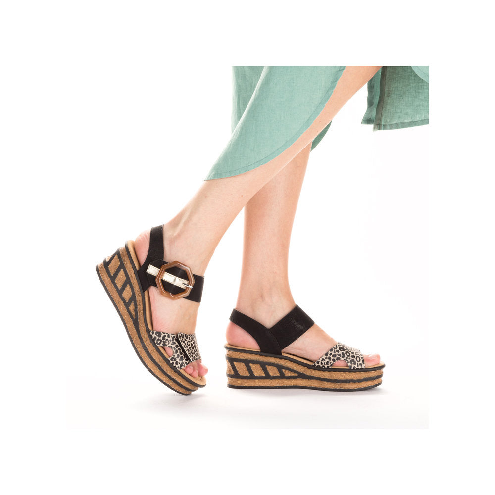 Rieker Rose 76 Cheetah Print Women's Comfortable Casual Shoes for Walking, Work & Everyday Wear
