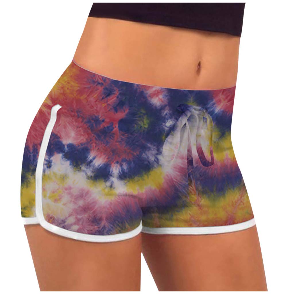 Women's Running Shorts - Yoga Gym Workout Shorts with Tie Dye for Sports & Fitness