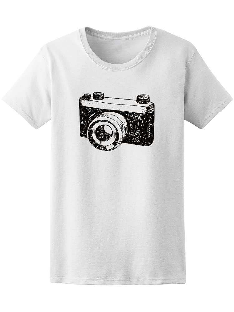 Vintage Camera Photography T-Shirt - Pencil Drawing Design - Premium Cotton Tee for Photographers & Art Lovers - Perfect for Casual Wear, Photo Shoots & Creative Outfits