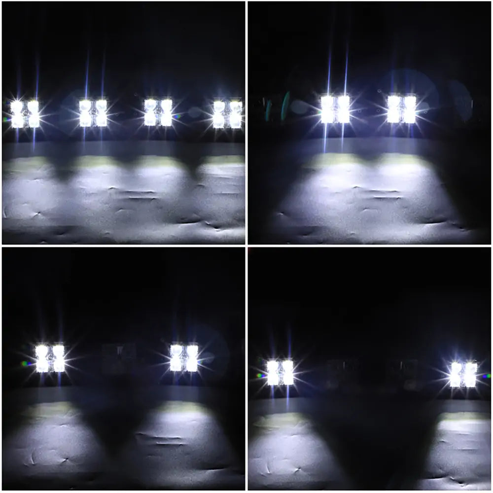 12W 3 RGB Chasing LED Light Pods for Off-Road Vehicles - 4 Pack | Waterproof ATV/UTV Lighting for Night Driving, Camping & Outdoor Adventures