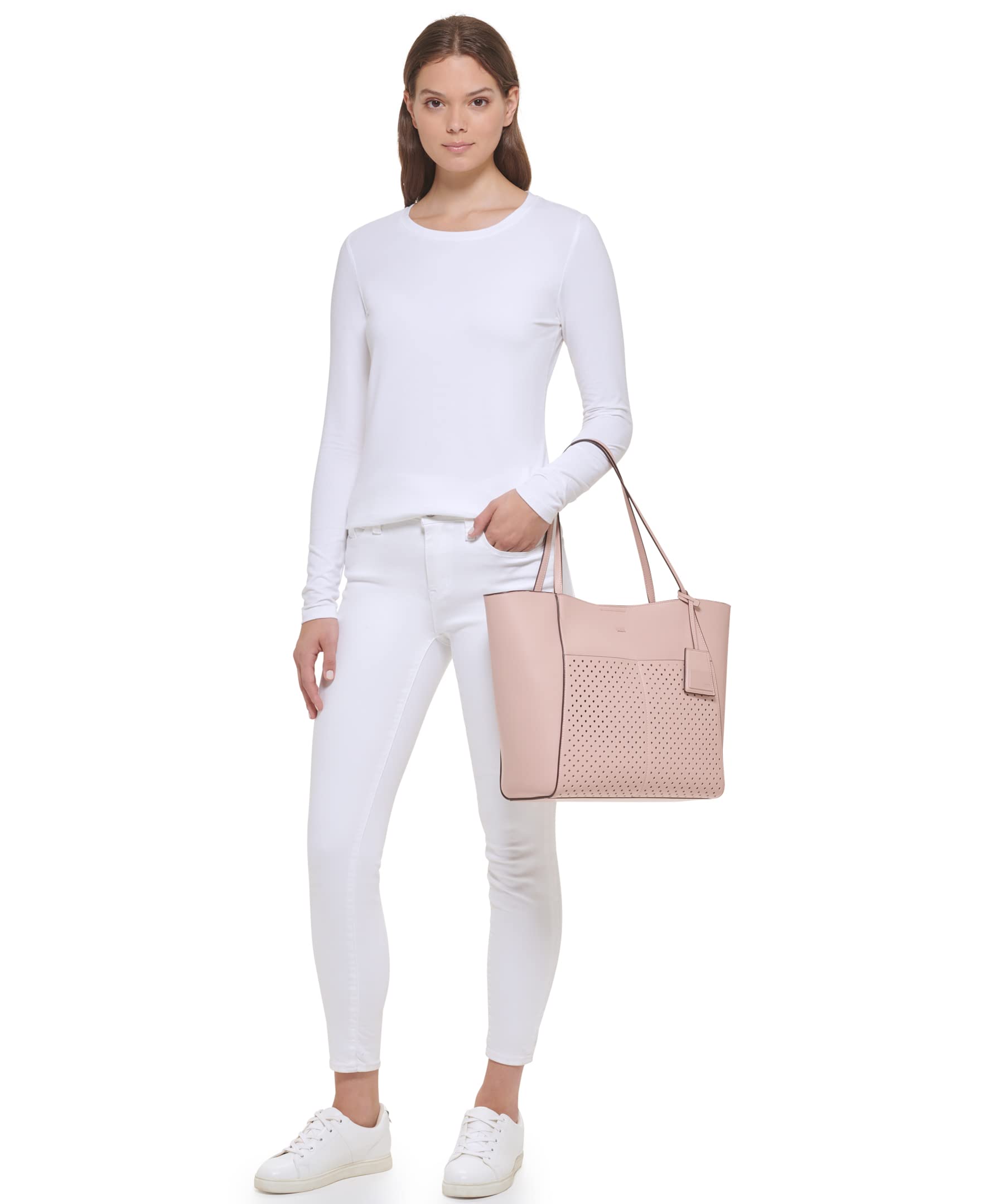 DKNY Women's Peyton Large Tote Bag - Stylish Designer Handbag for Work, Travel & Everyday Use | Premium Leather Shoulder Bag with Spacious Compartment
