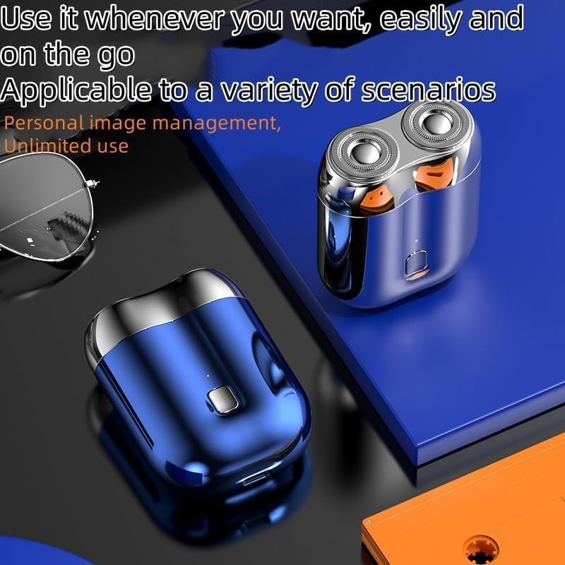 Mini Double-Head Electric Shaver for Men - Waterproof, Compact & Portable Travel Shaver - Rechargeable Wet/Dry Shaving with USB Charging - Perfect for Home, Office & Travel Grooming