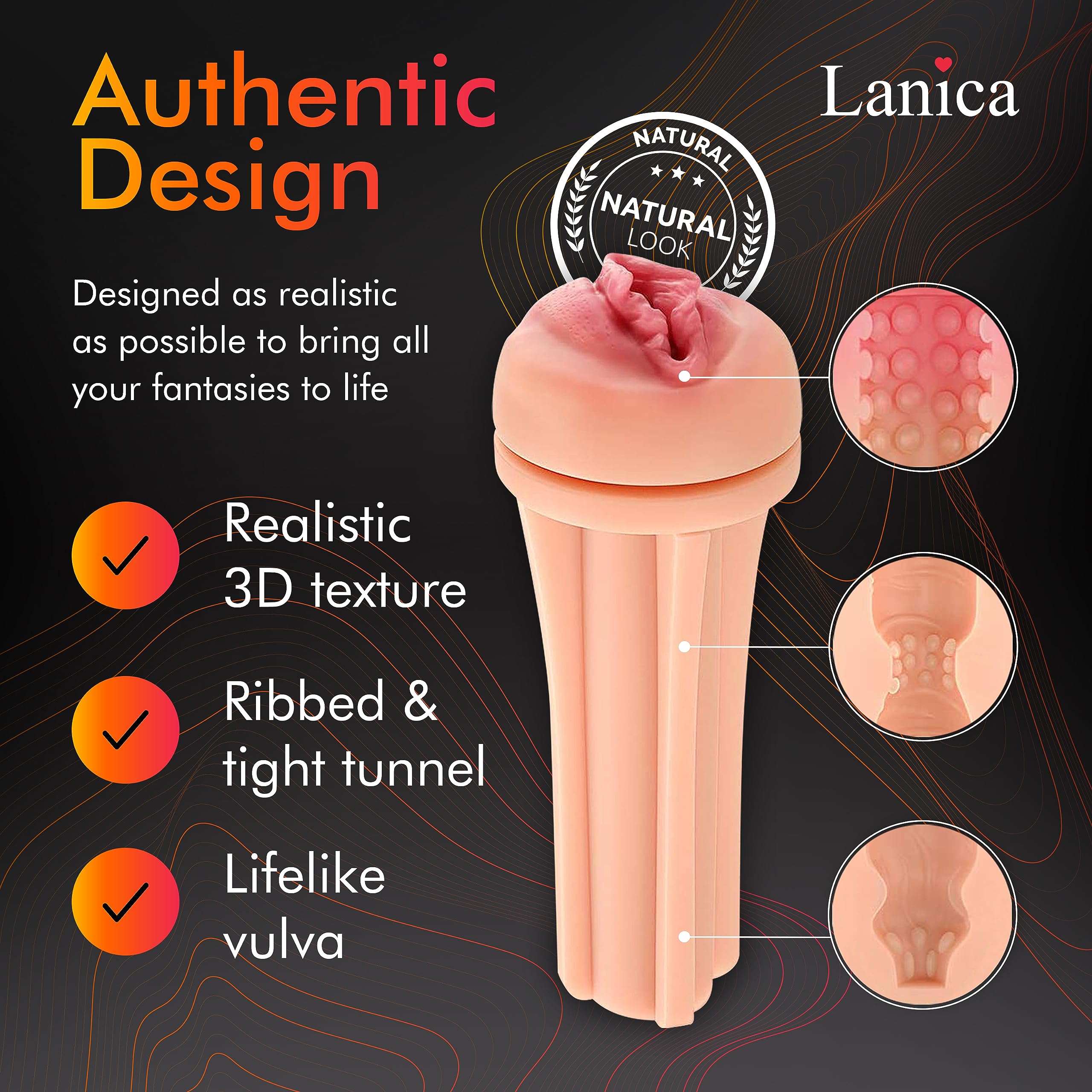 Realistic 3D Textured Male Masturbator Cup - Premium Detachable Sex Toy for Men with Easy-Clean Design - Ultra-Lifelike Vagina Simulation for Enhanced Pleasure | Perfect for Solo Play, Discreet Storage & Travel-Friendly Adult Toys (2024)