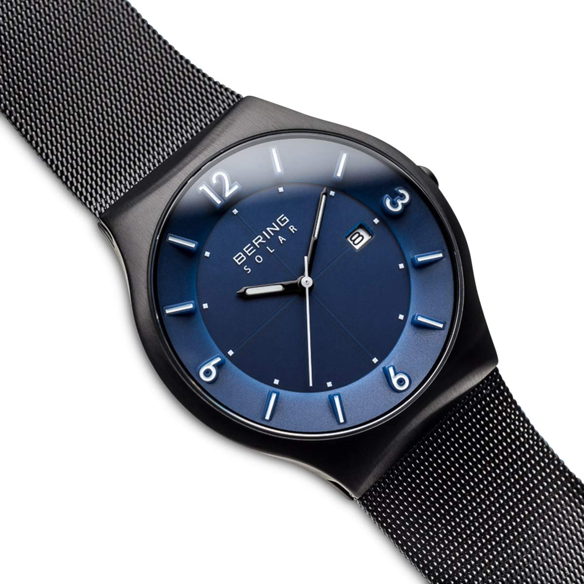 BERING Men's Solar Watch - Stainless Steel & Sapphire Crystal - Water Resistant Dress Watch for Business & Formal Occasions