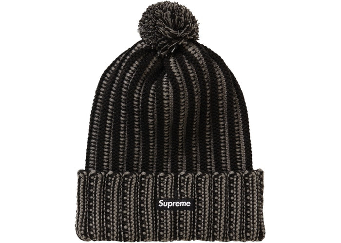 Supreme Contrast Stripe Beanie Black - Winter Warm Knit Hat for Men & Women - Perfect for Skiing, Snowboarding & Outdoor Activities