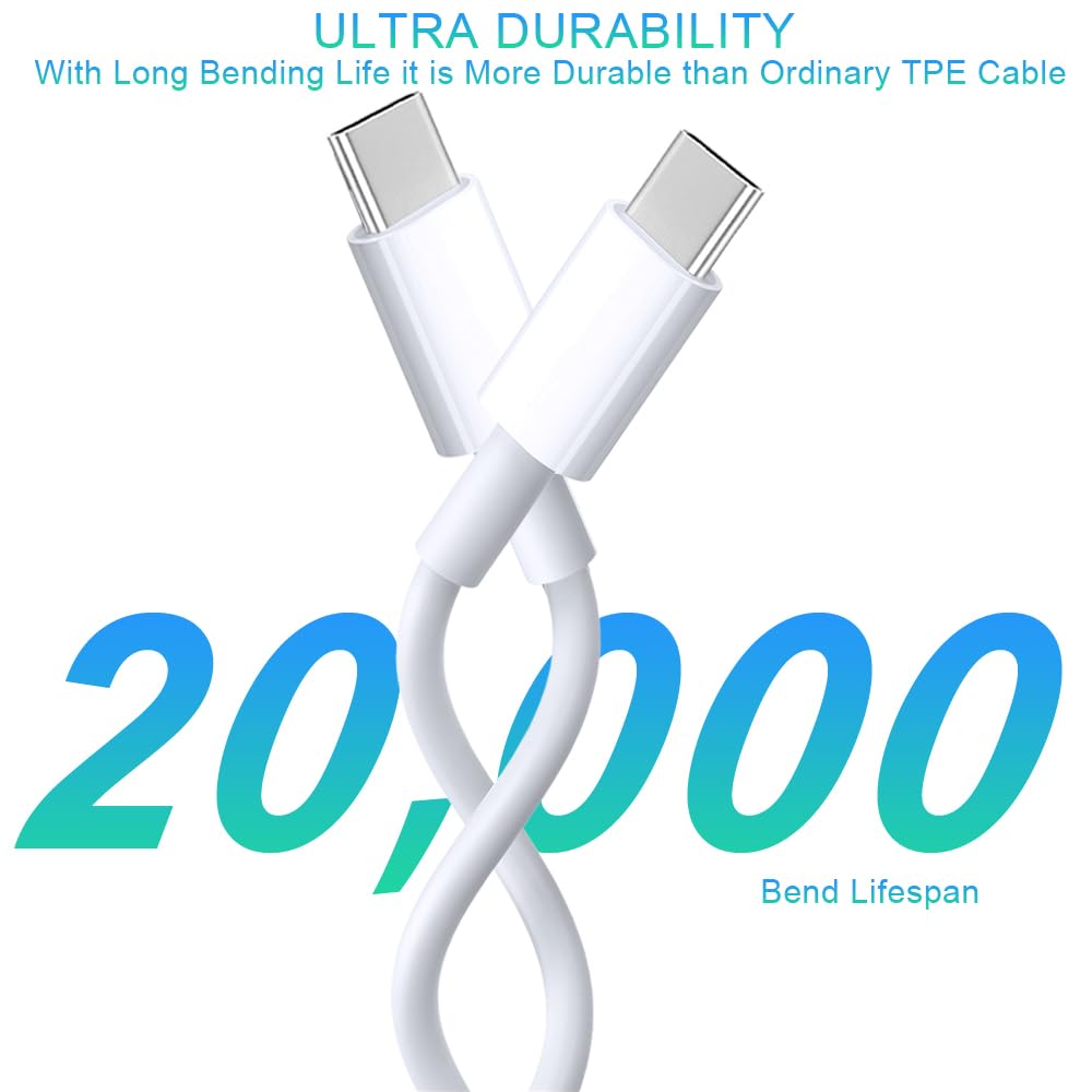 20W Fast Charger Block with 6ft USB C Cable - Compatible with iPhone 16/15 Series, iPad Pro/Air/Mini - Quick Charge & Data Sync - Perfect for Home, Office & Travel (2-Pack)
