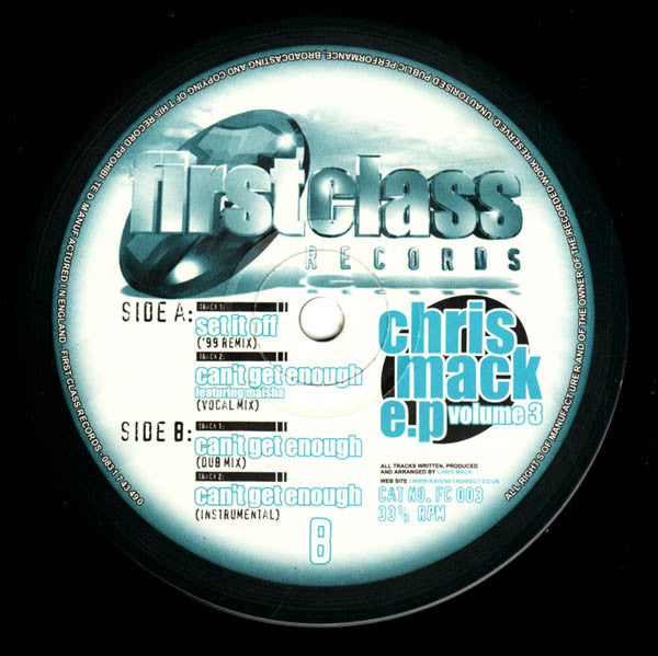 Chris Mack EP Volume 3 - First Class Records FC 003 | Limited Edition Vinyl Record | Perfect for DJs, Collectors & Music Enthusiasts