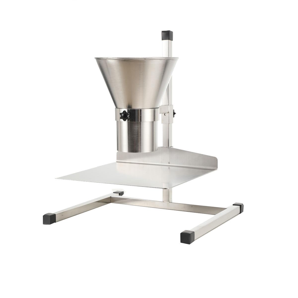 4in Stainless Steel Food Grade Feeding Hopper with Support Stand - Manual Filling Packaging Funnel for Powder, Paste & Liquid Granules | Durable Kitchen & Commercial Use for Baking, Candy Making & Bulk Food Packaging