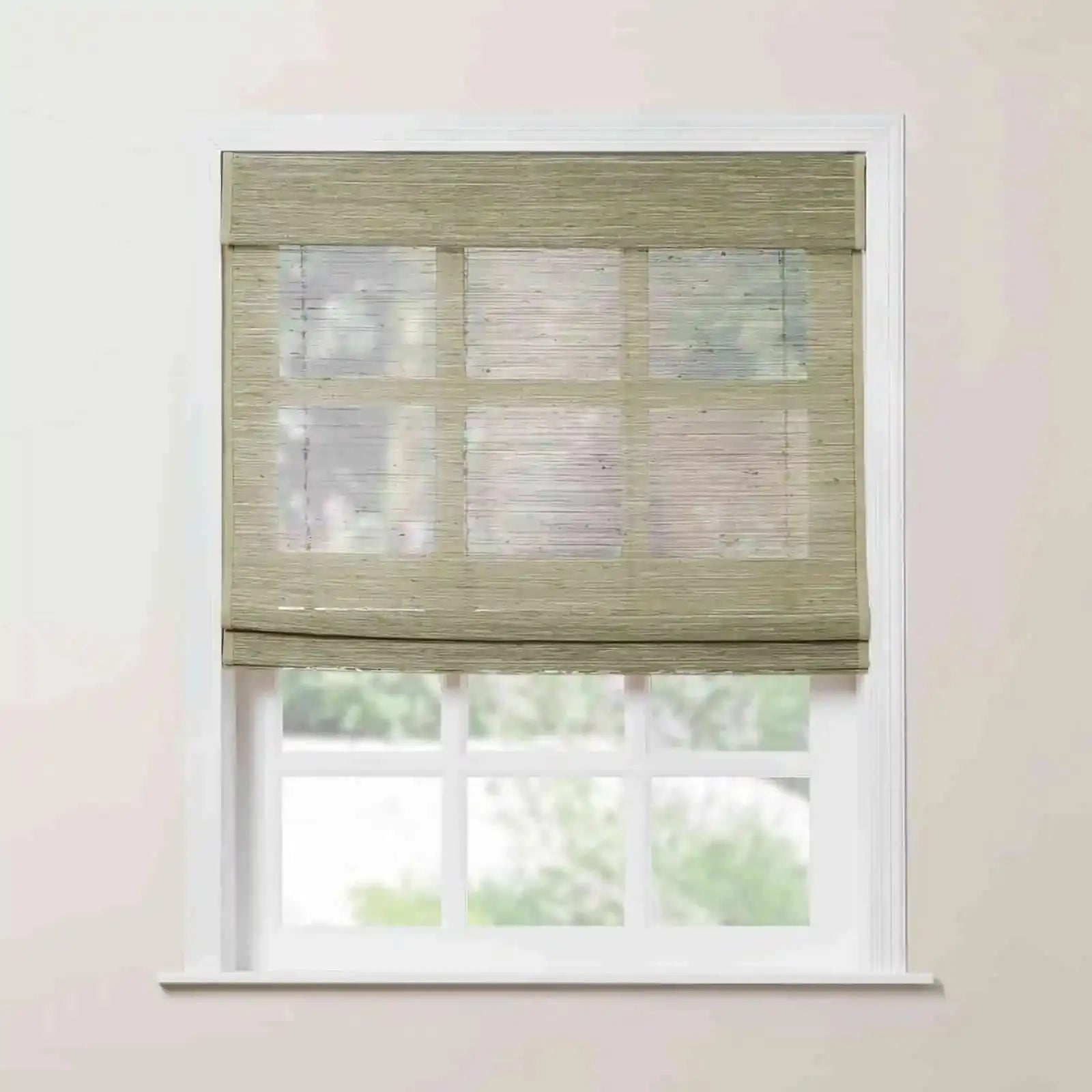 Rae Natural Ramie Bamboo Woven Shades - Series P | Eco-Friendly Window Coverings for Living Room, Bedroom & Patio | Light Filtering & UV Protection
