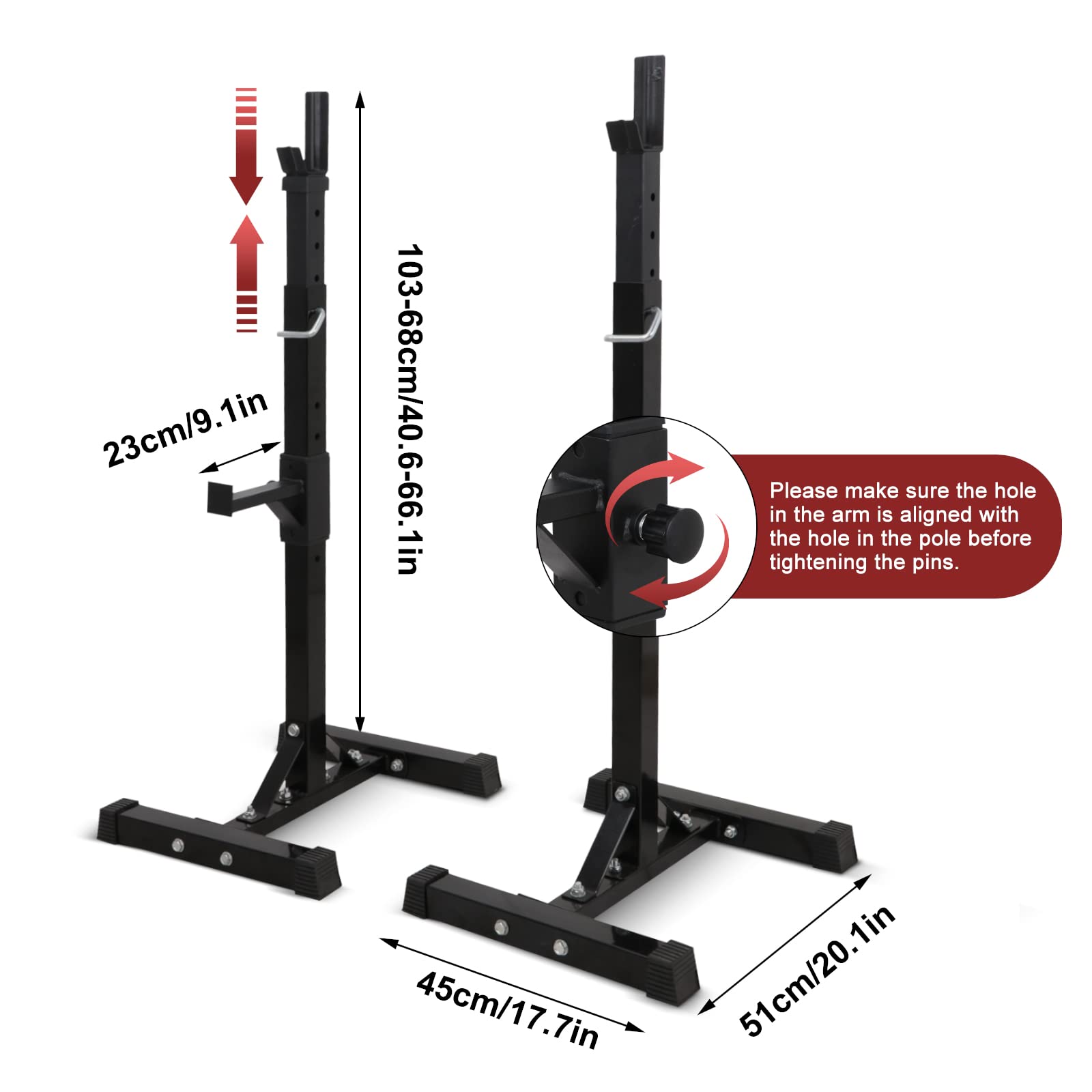 Smartxchoices Adjustable Squat Rack & Bench Press Stand - 40