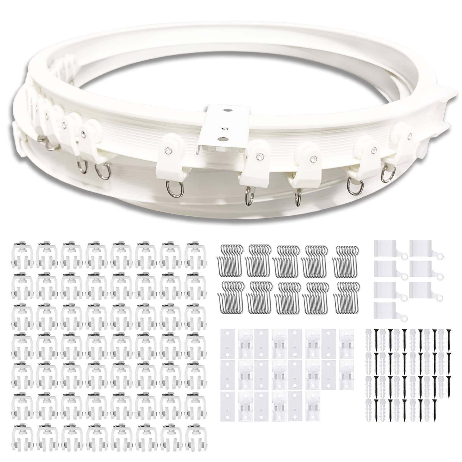 Flexible Ceiling Curtain Track - 23 Ft Bendable Curved Rail with Silent Rollers for Shower, Bay Window, RV, Room Divider | Easy Installation & Durable Design for Home, Office & Dorm Decor