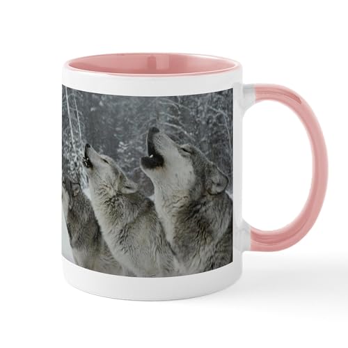 White/Pink Inside - Wolf Mug