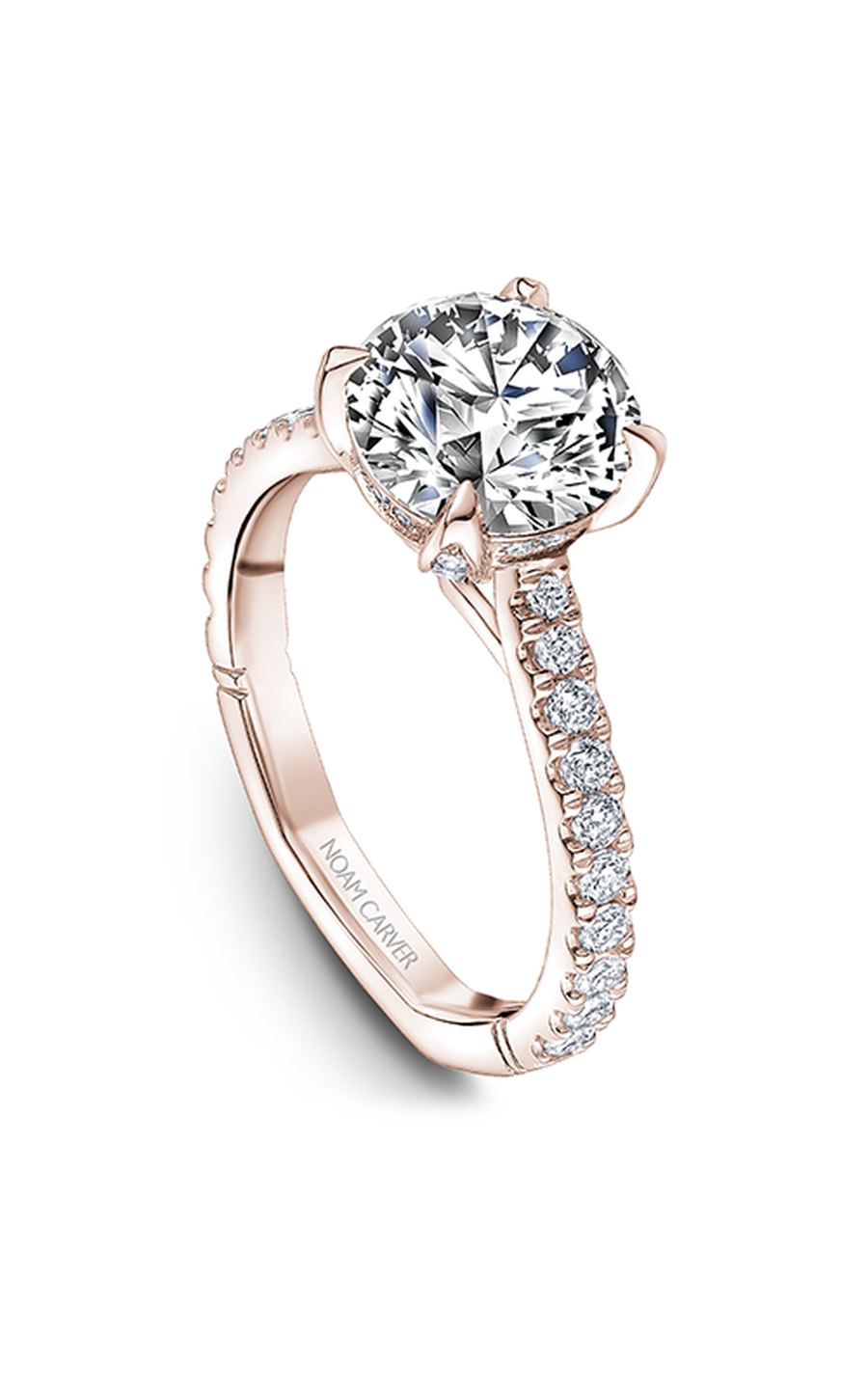Noam Carver Atelier A007 01RA Diamond Engagement Ring - 14K White Gold Solitaire Ring for Women, Perfect for Proposals, Weddings & Anniversaries