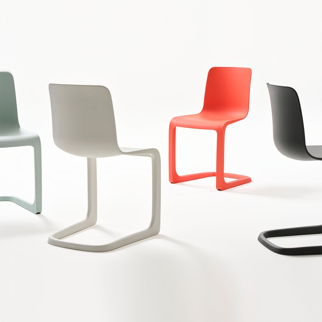 Vitra Evo C Chair by Jasper Morrison - Modern Ergonomic Dining Chair for Home & Office - Perfect for Kitchens, Dining Rooms & Workspaces
