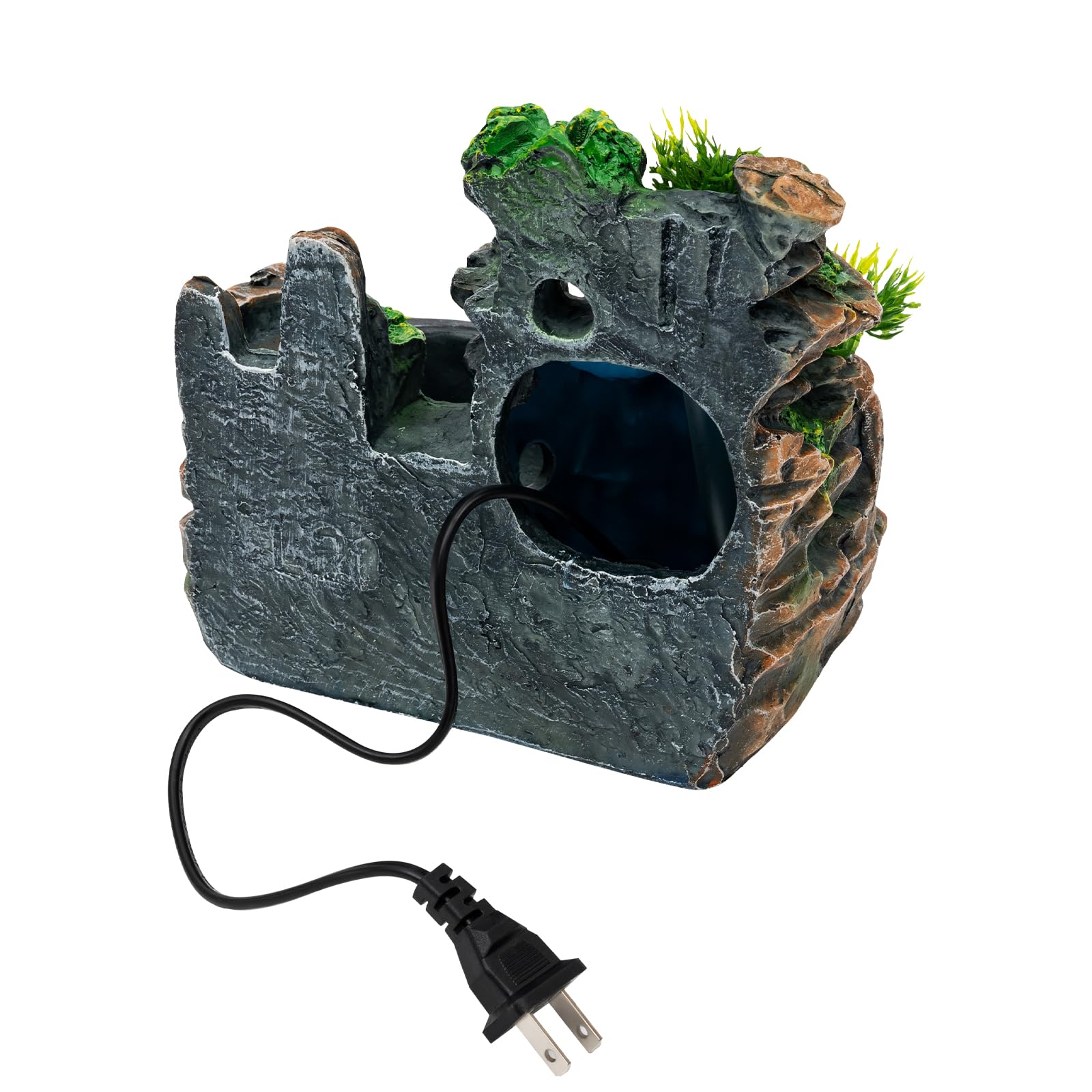 110V Desktop Rockery Water Fountain with LED Light - Indoor Zen Waterfall Feature for Home & Office Decor, Relaxing Tabletop Water Feature with Atomization Effect - Perfect for Living Room, Bedroom, Workspace, Yoga Studio & Meditation Space