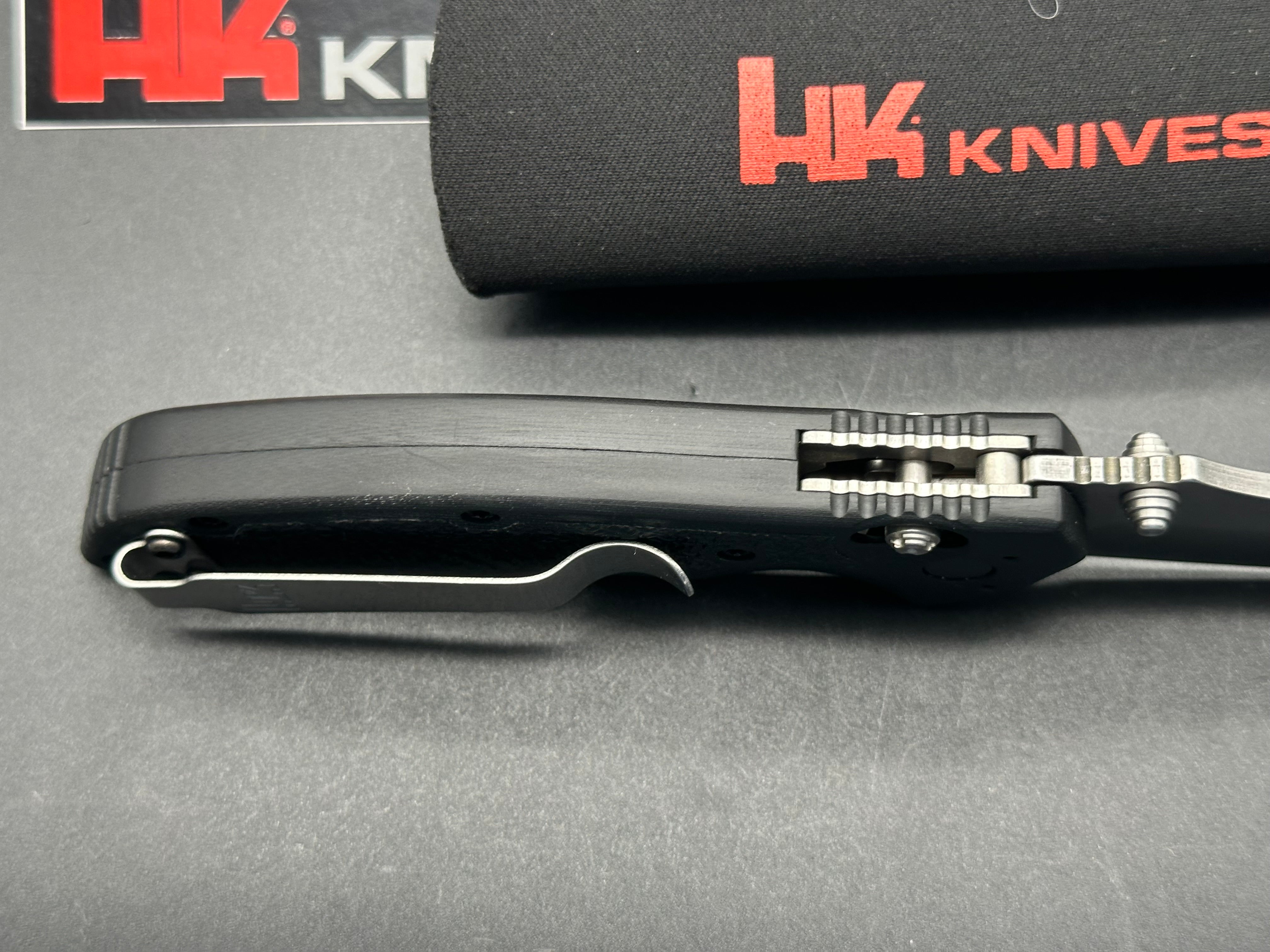 HK Exemplar Pivot Lock Folding Knife - Black G10 Handle, 3.25