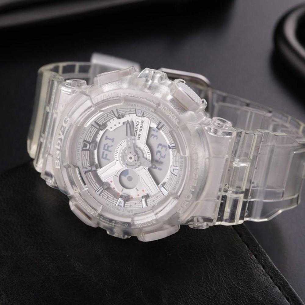CASIO BABY-G BA-110CR-7ADR Digital Quartz Women's Watch - White Resin Band, Shock Resistant, Water Resistant - Perfect for Sports, Outdoor Activities & Daily Wear