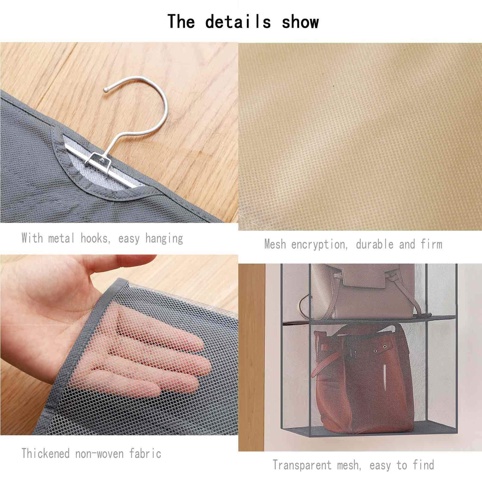 Foldable Hanging Storage Bags - Transparent Wall Mounted Closet Organizer for Clothes, Shoes & Accessories (2/3/4 Layers) - Perfect for Bedroom, Closet & Dorm Organization