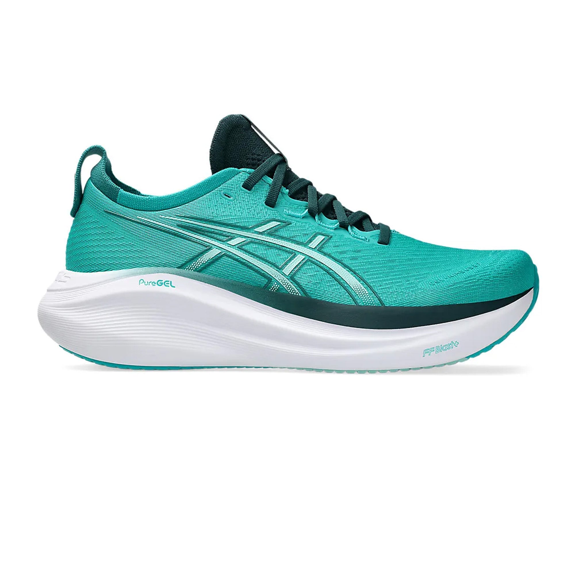 ASICS Gel Nimbus 27 Running Shoes for Men & Women - Lightweight Cushioned Sneakers in Wave Teal/Saxon Green (2025) | Perfect for Marathon Training, Jogging & Gym Workouts