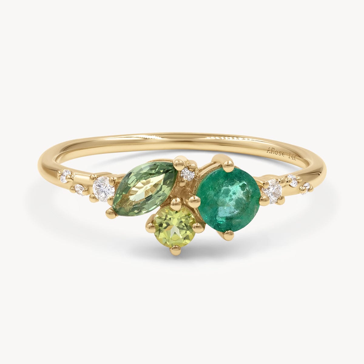 Green Ocean Starry Cluster Ring - Elegant Blue Gemstone Jewelry for Women, Perfect for Parties, Weddings & Date Nights