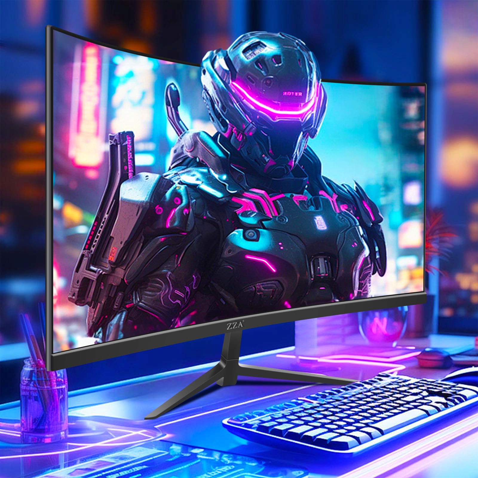ZZA 27 Inch Gaming Monitor - 200Hz 1ms FHD 1080P IPS Display with FreeSync, 2x HDMI 2.0 & 2x DisplayPort 1.4, Adjustable Stand, VESA Compatible - Perfect for PC Gaming, Esports, and Home Office Setup (Black)