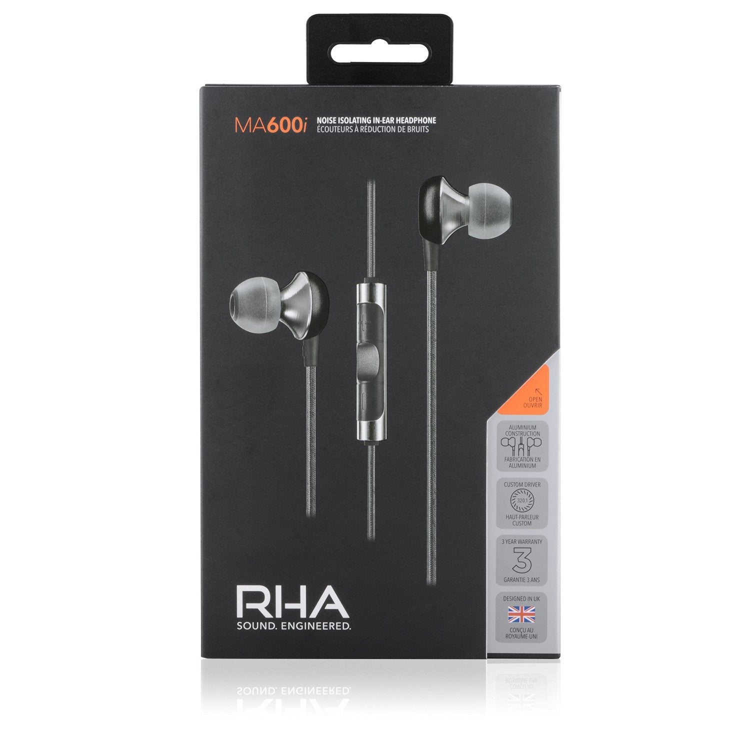 RHA MA600i Noise Isolating In-Ear Headphones with Remote & Mic - Perfect for Commuting, Workouts & Travel | High-Fidelity Sound for Music Lovers