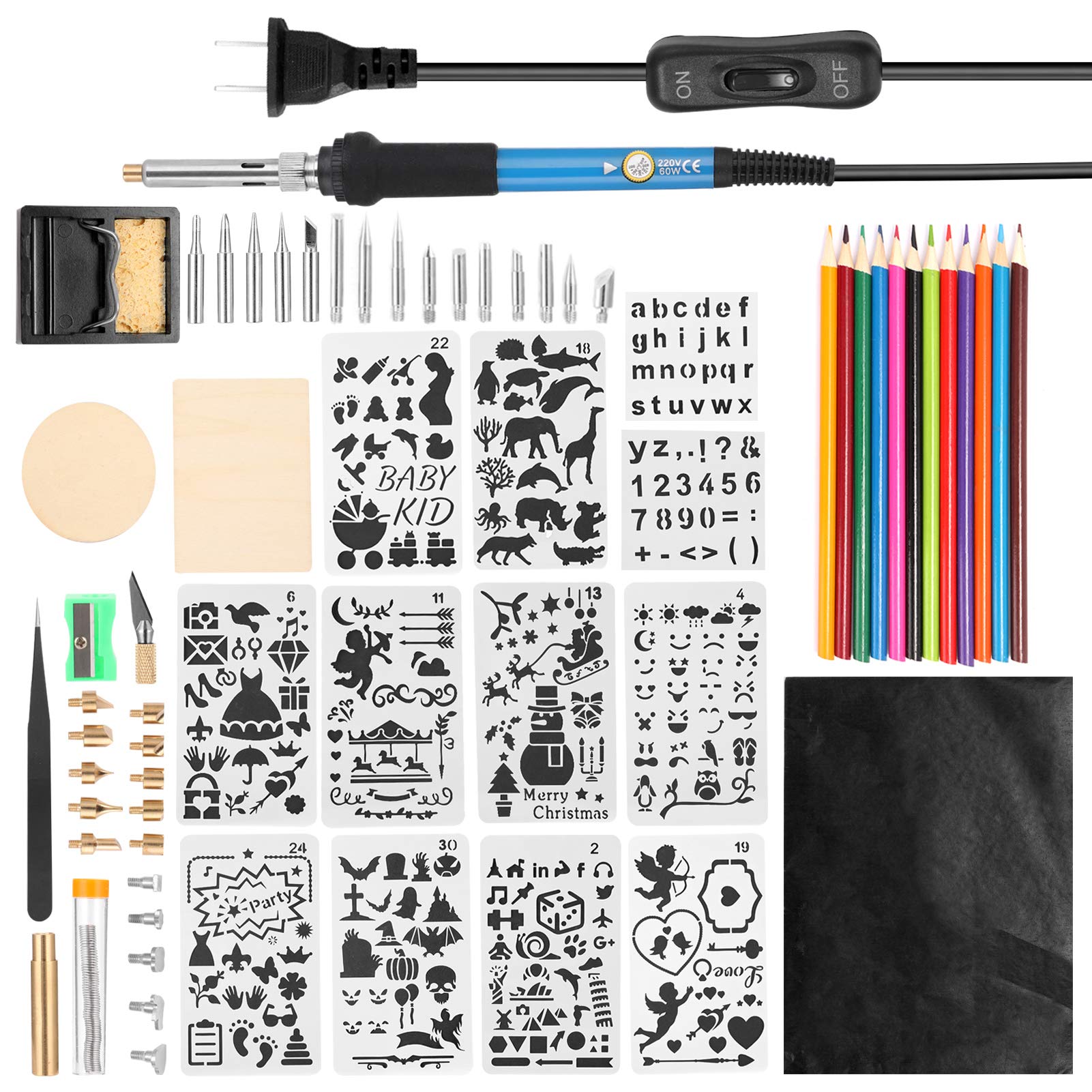 Funien 60W Adjustable Temperature Electric Soldering Iron Kit (200-450℃) with Carrying Bag - Professional Welding Tools for Electronics Repair, DIY Projects & Home Improvement