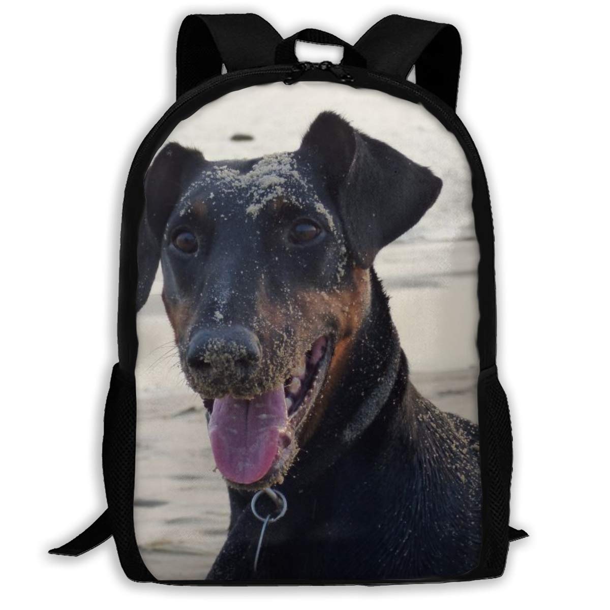 Durable Doberman Dog Print Shoulder Bag for Beach, Travel & Camping - Waterproof Outdoor Backpack for Adults & Pet Lovers (Perfect for Hiking, Dog Walks & Weekend Getaways)