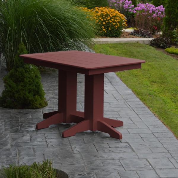Eco-Friendly Recycled Plastic Rectangular Dining Table - Sustainable Outdoor/Indoor Furniture for Patio, Garden & Small Space Dining