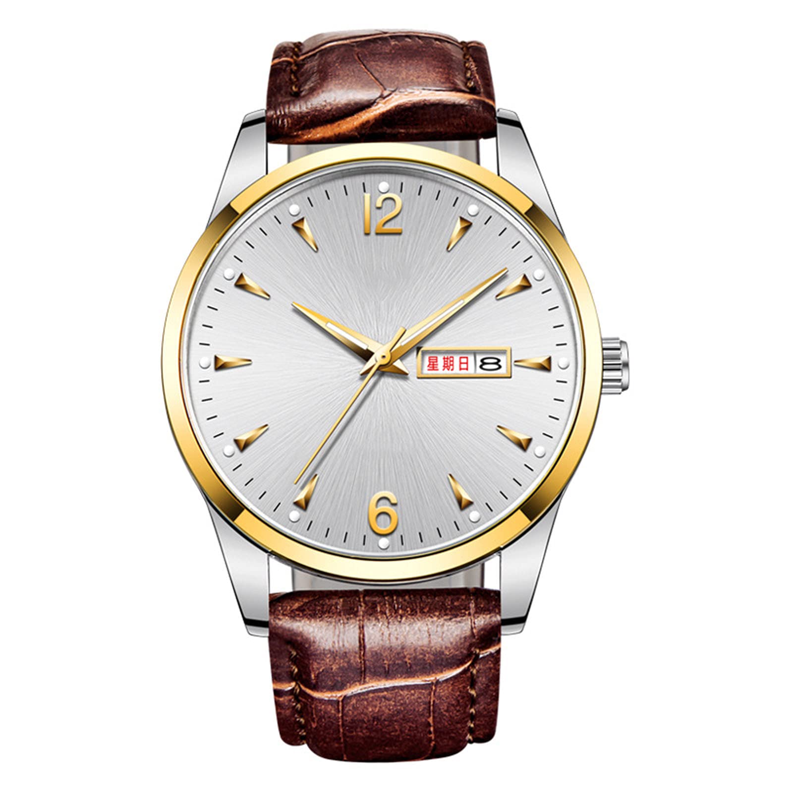 Trewq Men's Chronograph Quartz Watch - Waterproof Leather Strap Business Watch with Date Display - Perfect Gift for Him | Office, Formal Events & Everyday Wear