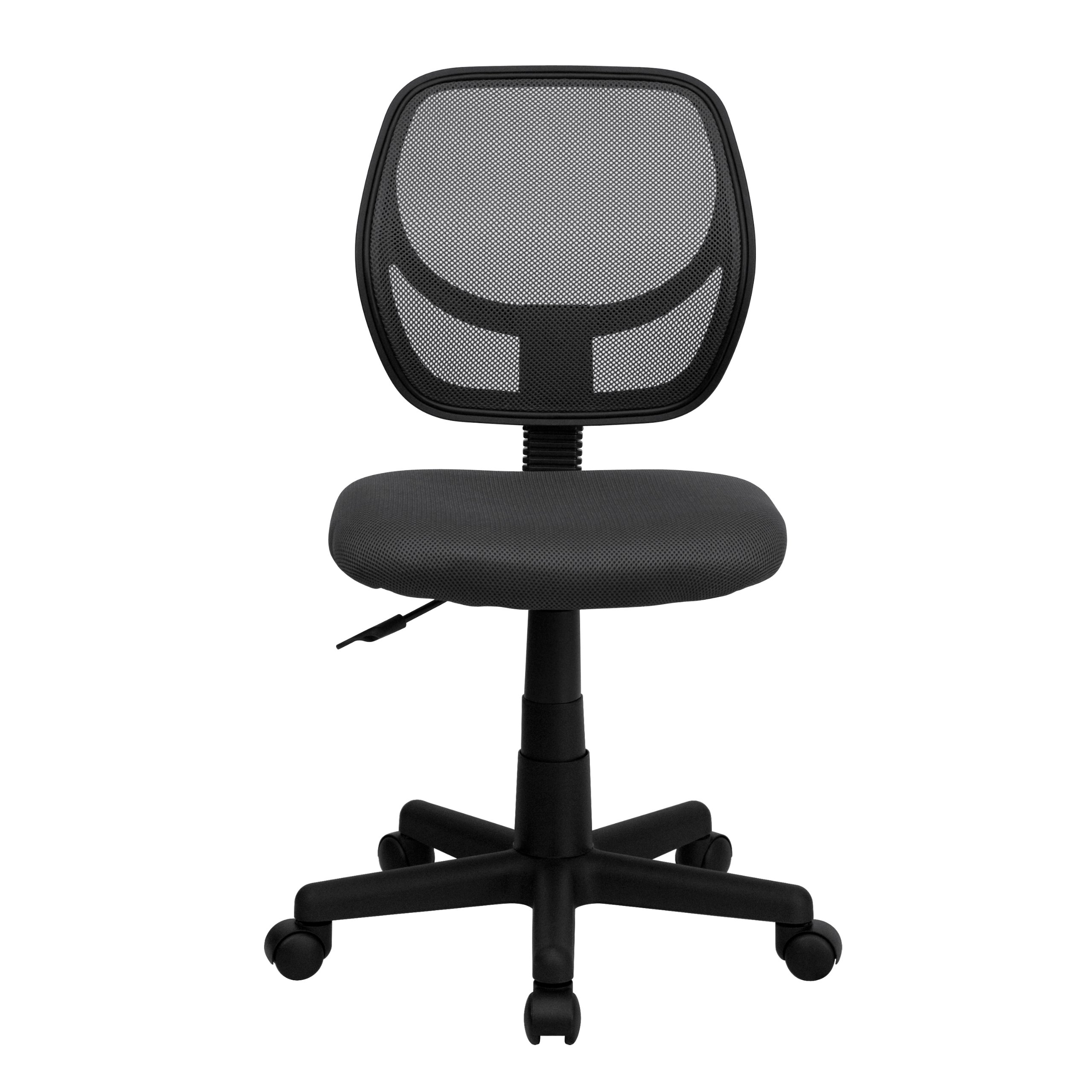 Flash Furniture Neri Low Back Gray Mesh Swivel Task Office Chair with Curved Square Back - Ergonomic Desk Chair for Home Office & Workspace - Comfortable Computer Chair for Long Hours Sitting
