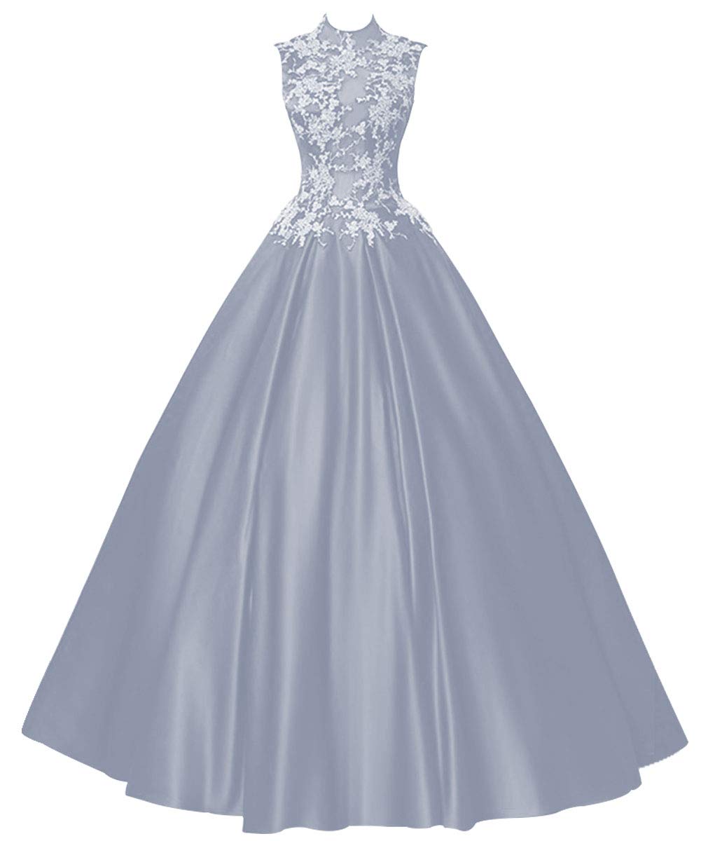 Elegant Long Prom Dress for Quinceañera | Princess Evening Gown with Halter Neckline & Sleeveless Satin Design | Perfect for Homecoming, Formal Dances & Special Occasions