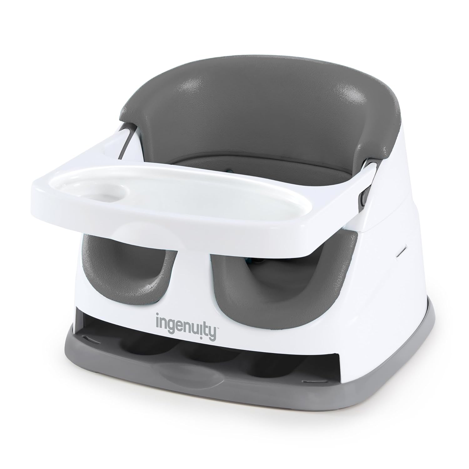 Ingenuity Baby Base 2-in-1 Booster Feeding Seat & Floor Chair with Self-Storing Tray - Portable High Chair for Infants & Toddlers - Perfect for Dining, Travel, and Home Use