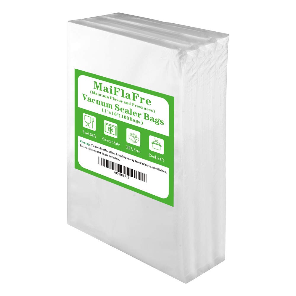 100 Gallon 11X16 Commercial Grade Vacuum Sealer Bags - BPA Free Heavy Duty Freezer Storage Bags for Food Preservation | Compatible with All Vacuum Sealer Machines | Ideal for Sous Vide, Meal Prep & Long-Term Freezer Storage