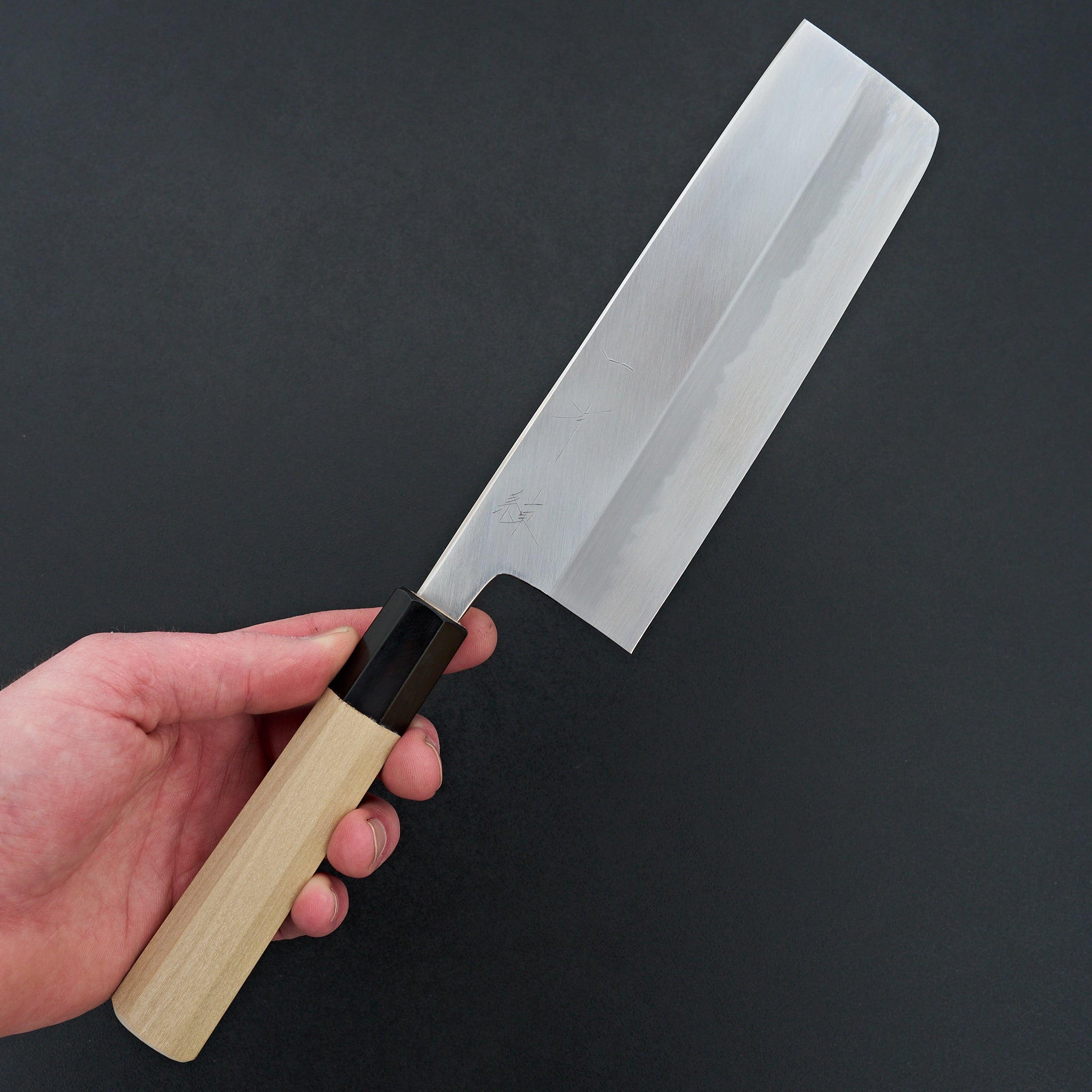 Hitohira Tanaka Ren White #2 Nakiri Knife 180mm - Japanese Ho Wood Handle - Professional Chef's Vegetable Knife for Slicing, Dicing & Chopping