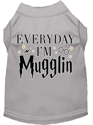 Everyday I'm Mugglin Funny Dog T-Shirt - Soft Cotton Screen Print Tee in Multiple Colors for Pet Lovers - Perfect for Casual Wear, Dog Walks & Pet Owner Gifts