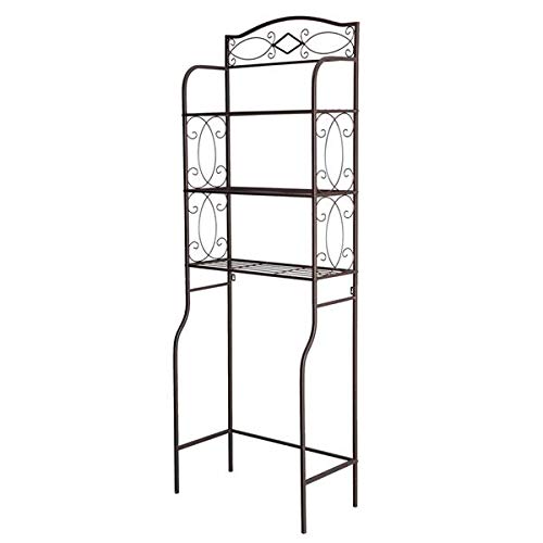 3 Tier Metal Over The Toilet Shelf - Space Saving Bathroom Storage Organizer for Towels, Toiletries & Coffee - Perfect for Small Bathrooms & Apartments