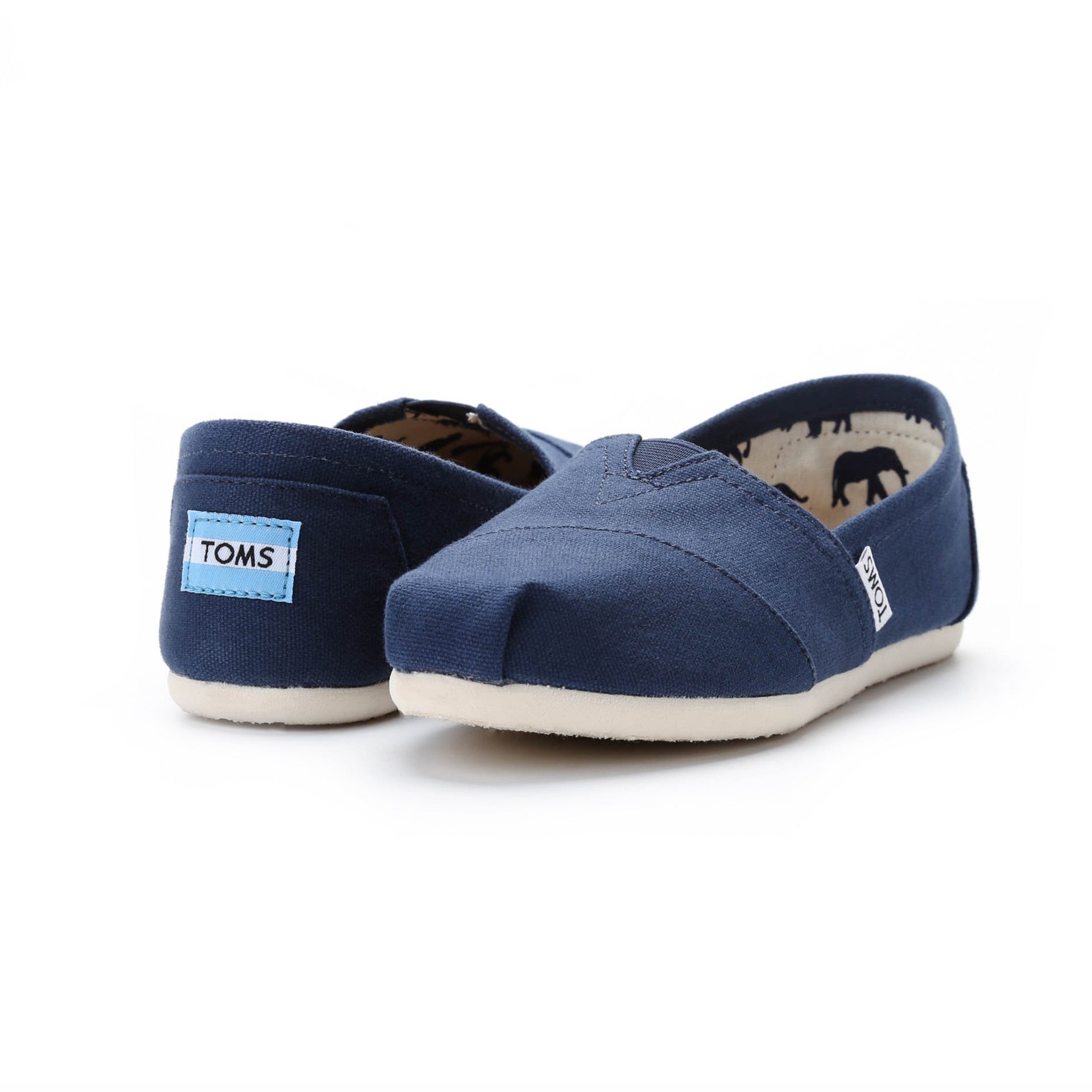 Toms Classic Canvas Slip-On Shoes for Men & Women - Comfortable Navy Blue Loafers for Casual Wear, Walking & Travel