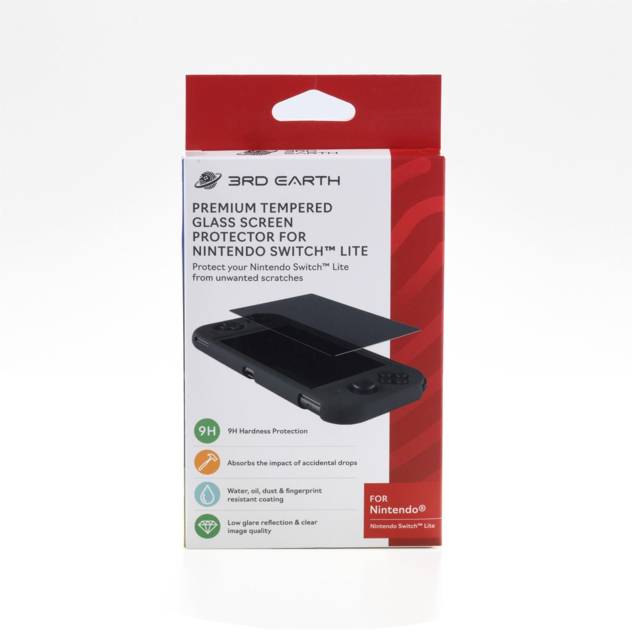 3rd Earth Premium 9H Tempered Glass Screen Protector for Nintendo Switch Lite - Anti-Scratch, Bubble-Free, HD Clear Protection for Gaming on the Go