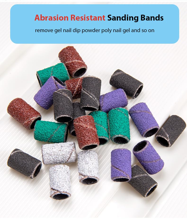 **Lumcrissy 250-Piece Nail Drill Sanding Bands Kit – Superfine Grinding Wheels & 3 Mandrels (3/32