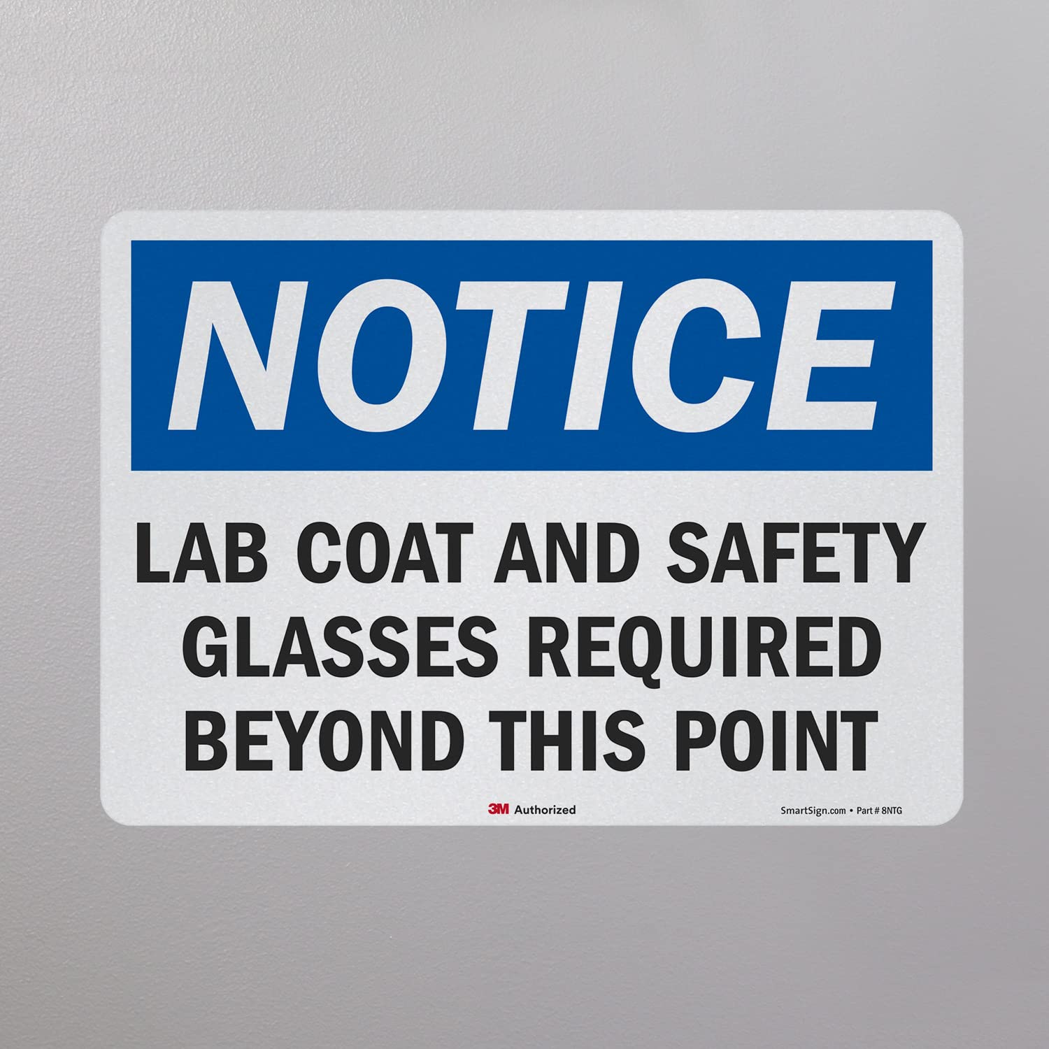 SmartSign 10 x 14 Inch OSHA Safety Sign - 'Lab Coat & Safety Glasses Required Beyond This Point' - Durable 5.5 Mil Laminated Vinyl with 3M Reflective Material - Blue, Black & White - Perfect for Laboratories, Hospitals & Industrial Workplaces - Ideal for Lab Safety, Hazard Zones & Workplace Compliance - Essential for Chemical Labs, Research Facilities & Manufacturing Plants