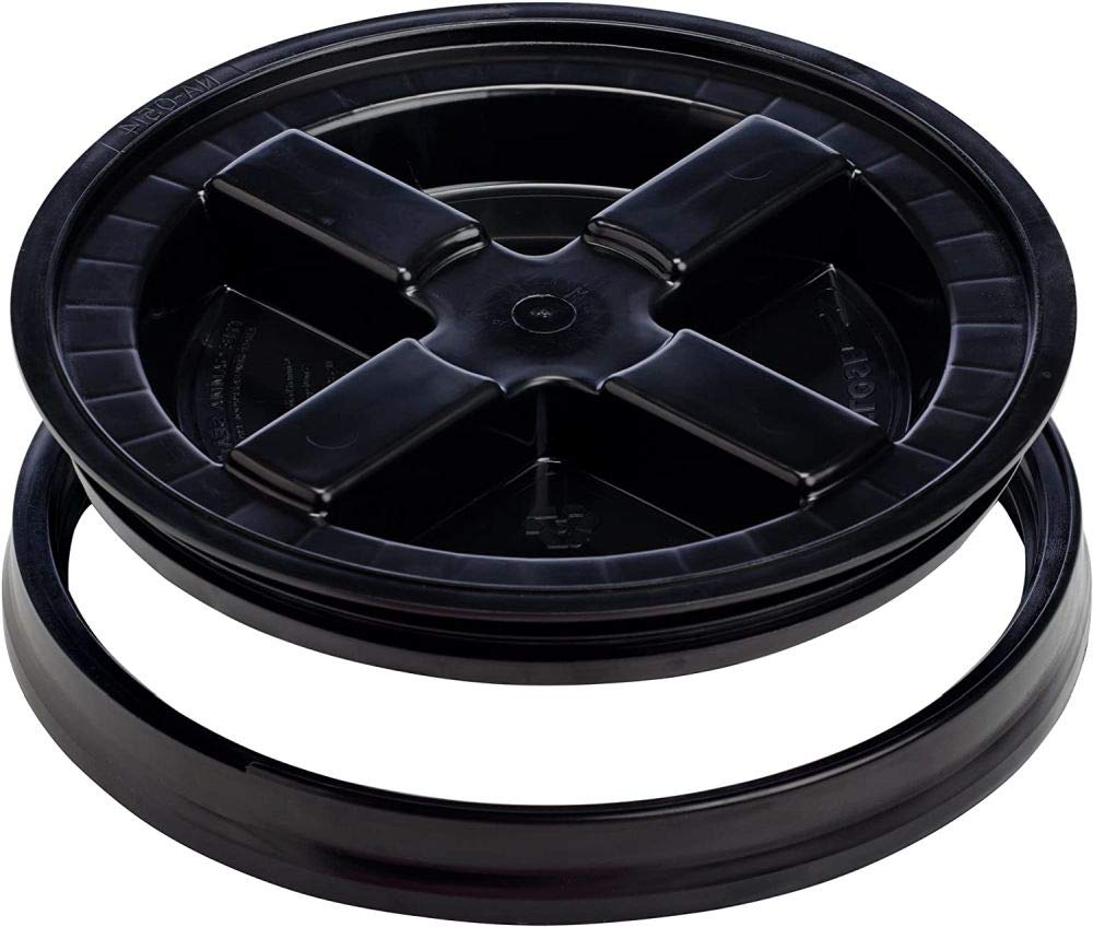 5 Gallon Black Gamma Seal Lids - 12 Pack | Airtight Food Storage Container Lids for Bulk Dry Goods, Grains & Pet Food | Perfect for Pantry Organization & Emergency Prep