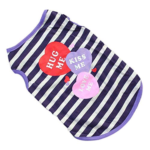 Cute Soft Striped Vest Sweatshirt for Small Dogs & Cats - Breathable Pet Apparel, X-Small Size - Perfect for Daily Walks & Indoor Comfort