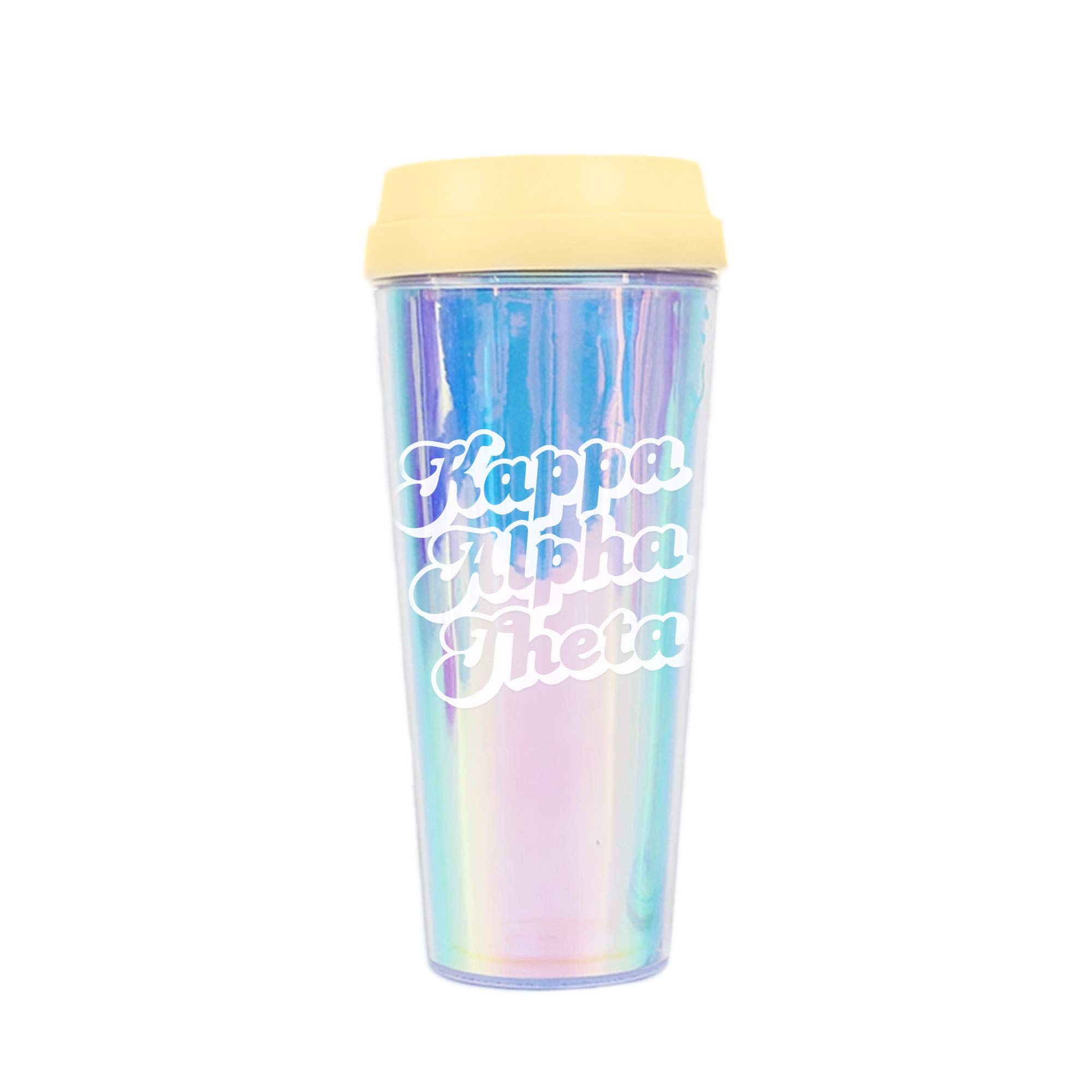 Kappa Alpha Theta Sorority Tumbler - 20oz Insulated Stainless Steel Cup with Lid & Straw, Retro Greek Letter Design - Perfect for Coffee, Tea & Cold Drinks at College, Parties & Gameday Events