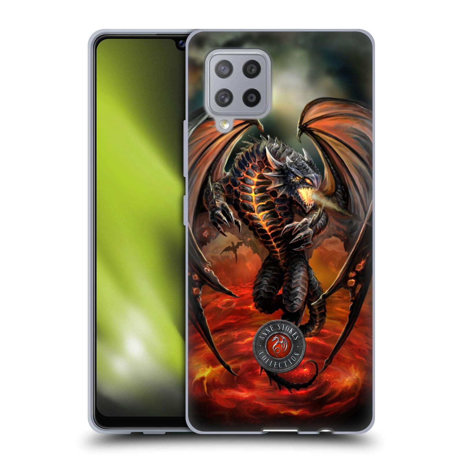 Anne Stokes Lava Dragons Soft Gel Case for Samsung Galaxy A42 5G (2020) - Officially Licensed Protective Phone Cover by Head Case Designs, Perfect for Gaming & Fantasy Enthusiasts